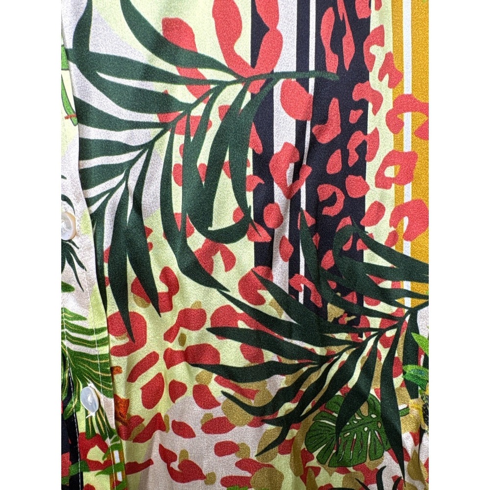 L'AGENCE Womens Floral Tropical 100% Silk‎ Button Down Shirt XS Excellent Resort - Picture 5 of 11